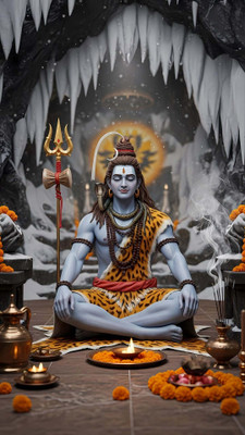 swaroopa 16.5 inch Shiv Shankar Sticker Self Adhesive Sticker(Pack of 1)