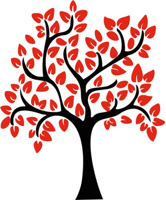 Aashrut decor 90 cm Creatick Studio Olw On A Colourful Tree Wall Sticker Self Adhesive Sticker(Pack of 1)