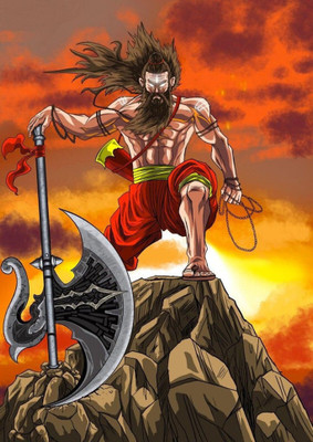 swaroopa 16.5 inch Parshuram ji Sticker Self Adhesive Sticker(Pack of 1)