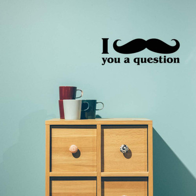Xskin 29 cm I Mustache Question Wall Decals Easy to Apply Self Adhesive Sticker(Pack of 1)