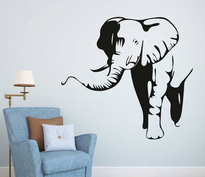 Wallzone 65 cm Elephant Removable Sticker(Pack of 1)