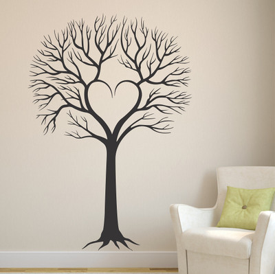 MIIKOR 120 cm Heart tree | Non-Reusable Stickers Self Adhesive Sticker(Pack of 1)