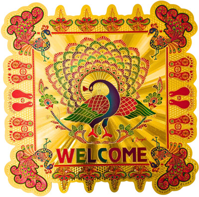 RosaStella 24 cm 1 PCS Rangoli Sticker for Floor Decoration Diwali Home Decoration Self Adhesive Sticker(Pack of 1)