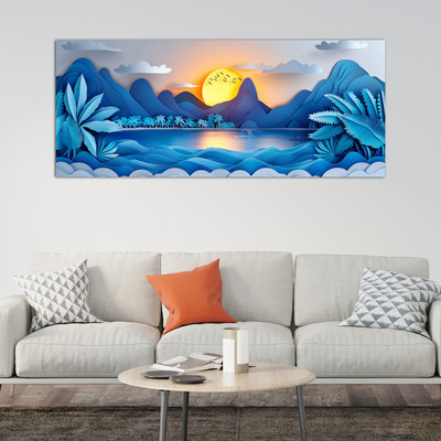 Bnezz 100 cm Wallpaper For Wall Blue Sunshine Wall Stickers For Bedroom Wall Posters Big Size Self Adhesive Sticker(Pack of 1)