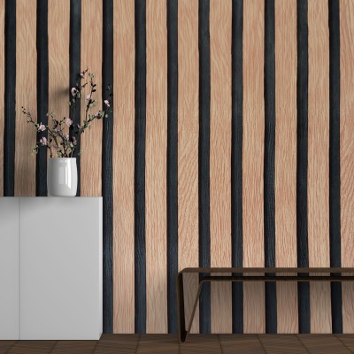 PERFECT DECOR 600 cm 3D Wood design Wall Sticker for Living room ( 28 Sqft / roll ) Self Adhesive Sticker(Pack of 1)