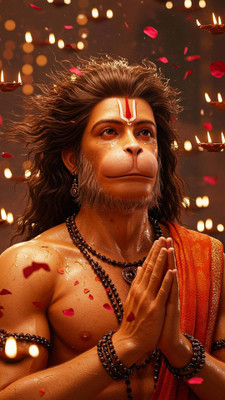 swaroopa 16.5 inch Hanuman ji Sticker Self Adhesive Sticker(Pack of 1)