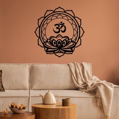 SnappyVinyl 27 cm Lotus Flower Yoga Meditation Mandala Buddhism Wall Sticker PVC Vinyl Self Adhesive Sticker(Pack of 1)