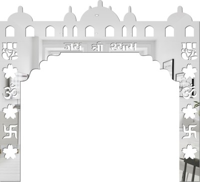 wall1ders 60 cm Khatu Shyam Toran Dwar Silver (Size 60 x 55 cm) Acrylic Mirror Wall Sticker Self Adhesive Sticker(Pack of 1)