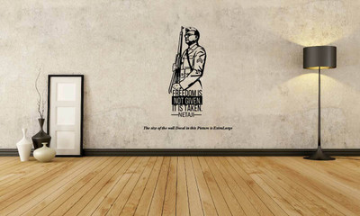 PEACOCKRIDE 60 cm Netaji Subhas Chandra Bose Quotes I Freedom Fighter I Wall Decal Self Adhesive Sticker(Pack of 1)