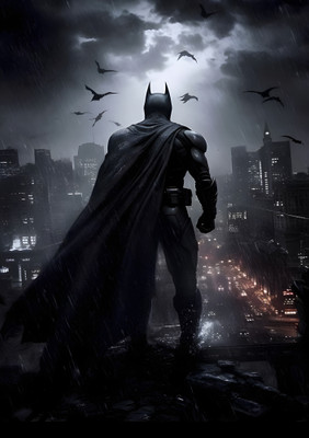 Dumdic 30 cm The Batman A4 Strong Self Adhesive Sticker(Pack of 1)