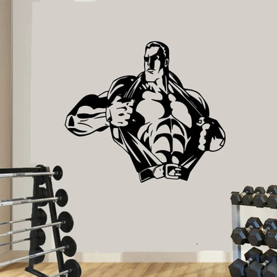 SnappyVinyl 31 cm strong man Self Adhesive Sticker(Pack of 1)