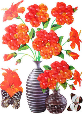 SmartWindow 30 cm Simulation Plant Vase Home Refrigerator Decoration Stickers (30CM x 40CM) (E) Self Adhesive Sticker(Pack of 1)