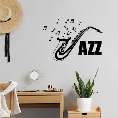 Xskin 27 cm Bar Music Saxophone Musical Wall Sticker PVC Vinyl Self Adhesive Sticker(Pack of 1)