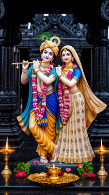 swaroopa 16.5 inch Radha krisha A3 size non tearable sticker Self Adhesive Sticker(Pack of 1)