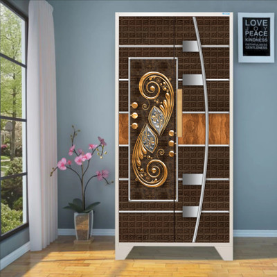 We Kreate 213 cm 3d embossed decorative almirah wallaper Self Adhesive Sticker(Pack of 1)
