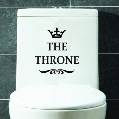 SnappyVinyl 16 cm Creative Vinyl THE THRONE Funny Interesting Toilet Self Adhesive Sticker(Pack of 1)