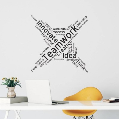 SnappyVinyl 55 cm Teamwork Wall Sticker PVC Vinyl Self Adhesive Sticker(Pack of 1)