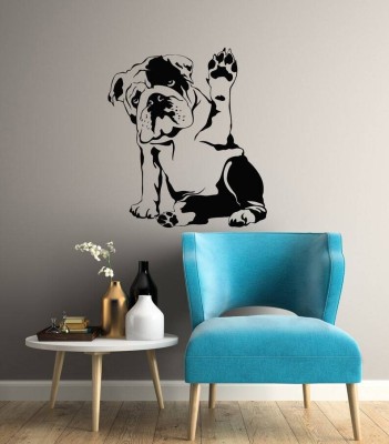 SnappyVinyl 27 cm English Bulldog Wall Sticker PVC Vinyl Self Adhesive Sticker(Pack of 1)