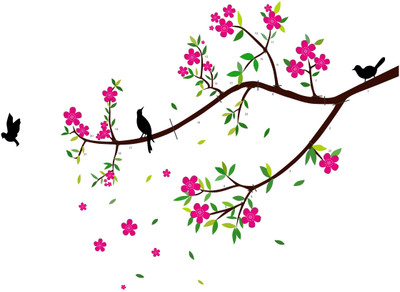 Epithet Studio 91 cm Creatick Studio Birds On Branch Wall Sticker Self Adhesive Sticker(Pack of 1)
