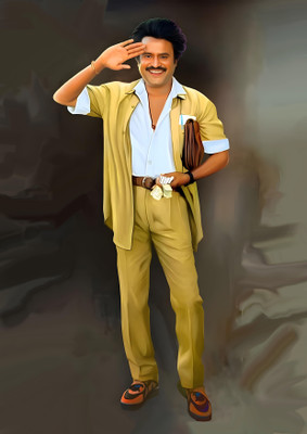 Dumdic 30 cm Contactor Look By Rajinikanth A4 Strong Self Adhesive Sticker(Pack of 1)