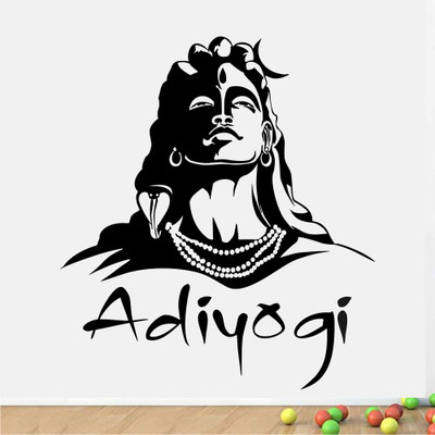Krishna Sticker 60 cm adiyogi and lord shiva Self Adhesive Sticker(Pack of 1)