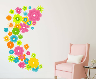 Wallzone 85 cm Flowers Removable Sticker(Pack of 1)