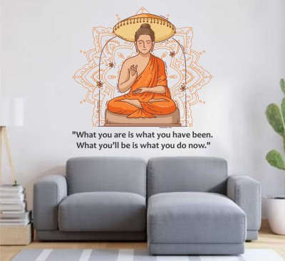 Wall Admire 58 cm Buddha and Quote Wall Stickers & Murals Size - 58x60cm Self Adhesive Sticker(Pack of 1)