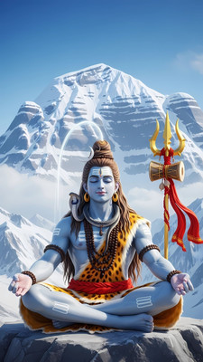 swaroopa 16.5 inch Shiv Shankar sticker Self Adhesive Sticker(Pack of 1)