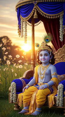 swaroopa 16.5 inch Shri krishna Radha Sticker Self Adhesive Sticker(Pack of 1)