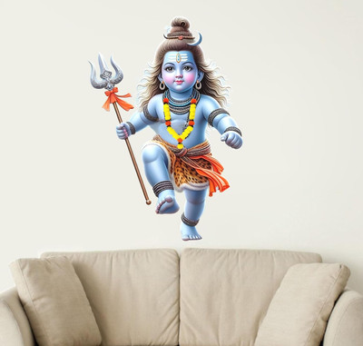 Riditcreation 50 cm Lord Mahadev Baal Roop Self Adhesive Sticker(Pack of 1)