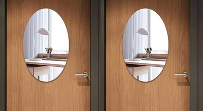 MILESTRO 30 cm Ovel Size Sticker Mirror Self Adhesive Sticker(Pack of 2)