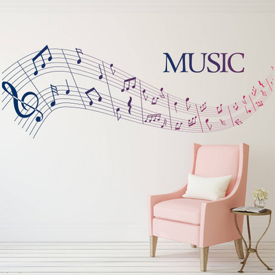 Wallzone 110 cm Music Removable Sticker(Pack of 1)