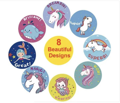 VSUMART 2.5 cm 500pcs Thank You Stickers, Round Thank You Adhesive Sticker Self Adhesive Sticker(Pack of 1)