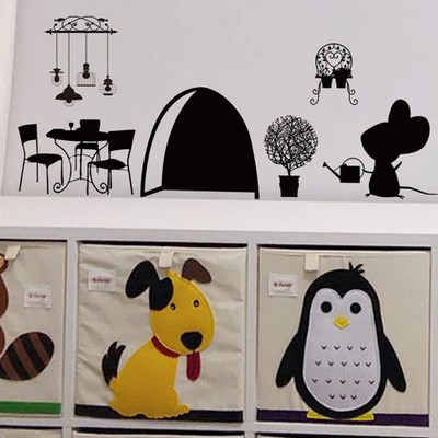 SnappyVinyl 30 cm Mouse Hole Self Adhesive Sticker(Pack of 1)