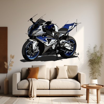 ArtfulDecals 24 inch Adorable Aesthetic BMW bikeWall sticker for your Home decoration Self Adhesive Sticker(Pack of 1)