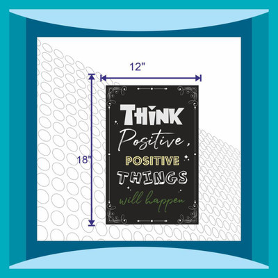 Decoar Nirmal 18 inch Think positive will happen inspirational wall poster size (12x18 inch) Self Adhesive Sticker(Pack of 1)