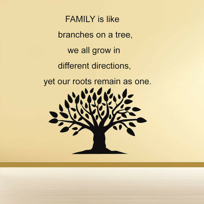 walkart 2.54 cm quotes for family with black tree Removable Sticker(Pack of 1)