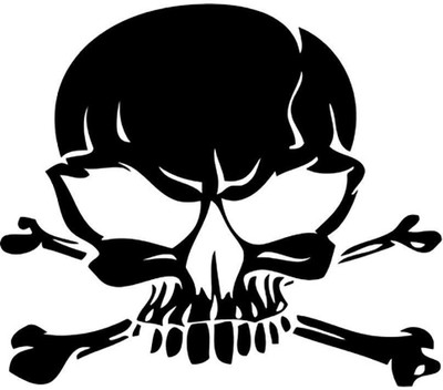 SnappyVinyl 29 cm Skull Crossbones3 Wall Decals, Easy to Apply Self Adhesive Sticker(Pack of 1)
