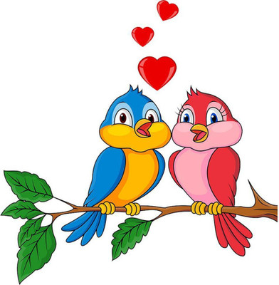 crystalsign 76.2 cm Lovely Birds Self Adhesive Sticker(Pack of 1)