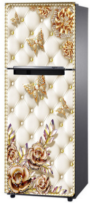 SHAH CREATION 160 cm Decorative Design of Fridge Sticker Self Adhesive Sticker(Pack of 1)