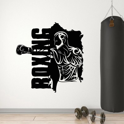 Xskin 34 cm Martial Arts Boxer, Wall Sticker PVC Vinyl Self Adhesive Sticker(Pack of 1)