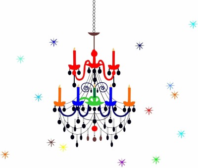 Rathor Design 118 cm Beautiful Chandelier Lights Wall Sticker 118 cm X 140 cm Wall_New_Relist Removable Sticker(Pack of 1)