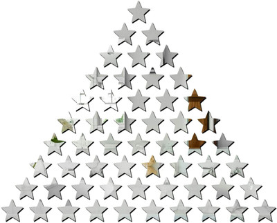 Asmi Collections 5 cm Beautiful Self Adhesive Acrylic Stars Mirror Self Adhesive Sticker(Pack of 50)