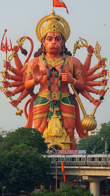 swaroopa 16.5 inch Hanuman Ji sticker Self Adhesive Sticker(Pack of 1)