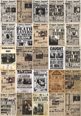 SKINFACTORY 8 inch Harry Potter Wall Stickers Set of 25 A4 Size Wall Posters (8x11 inch) Removable Sticker(Pack of 25)