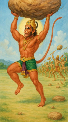 swaroopa 16.5 inch hanuman ji A3 size non tearable sticker Self Adhesive Sticker(Pack of 1)