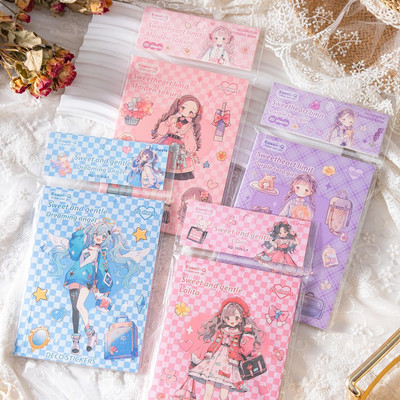 Samvardhan 5 cm Pack of 1 Book,Sweet Love Gentle Series Cartoon Cute Two-Dimensional Girl's Reusable Sticker(Pack of 1)