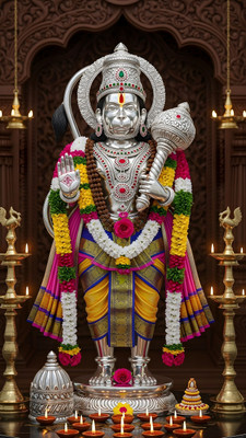 swaroopa 16.5 inch Hanuman ji Sticker Self Adhesive Sticker(Pack of 1)