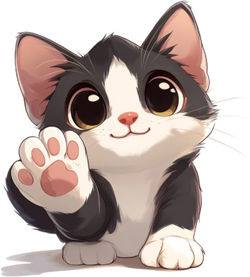 Byte Studio 46 cm Cat Wall Sticker Self Adhesive Sticker(Pack of 1)