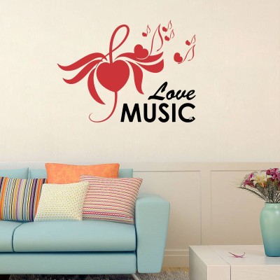 VCREATE DECOR 58 cm Love Music Wall Sticker & Decal Size -( 58 cm x 43 cm ) Self Adhesive Sticker(Pack of 1)